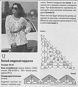 Ажурный жакет крючком. Схема