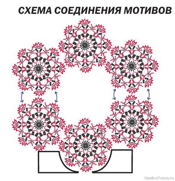 Топ крючком с цветочным орнаментом. МК