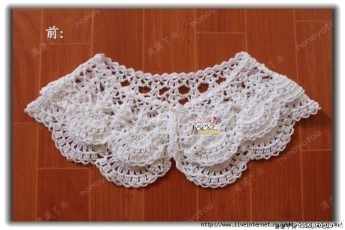 Двухъярусный воротничок крючком. Схема