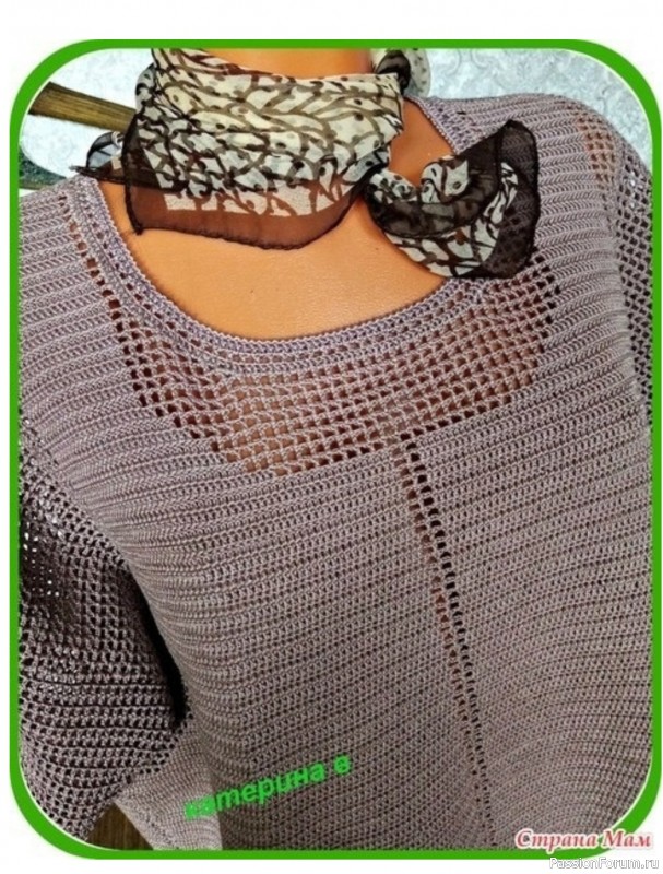 Туника крючком с имитацией жилета