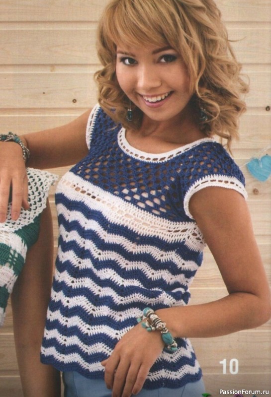 Майка в морском стиле. Описание