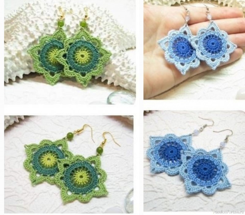 Серьги крючком. Cхема