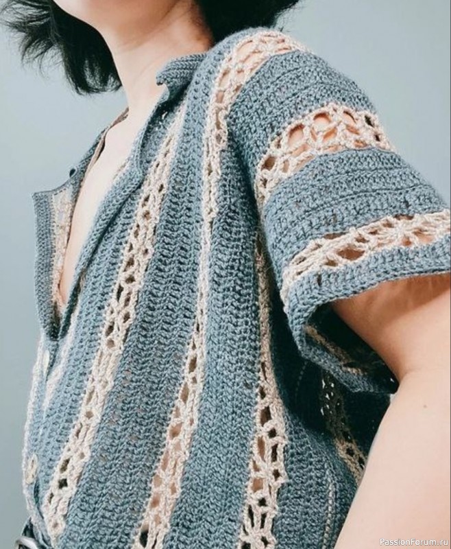Кофта с ажурным узором крючком