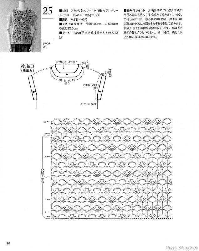 Безрукавка крючком. Схемы