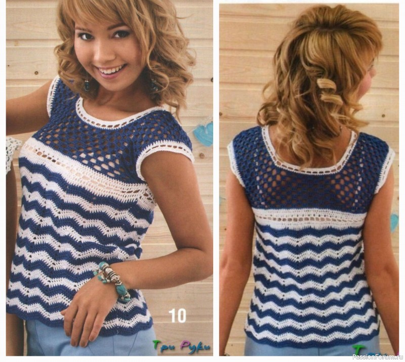 Майка в морском стиле. Описание