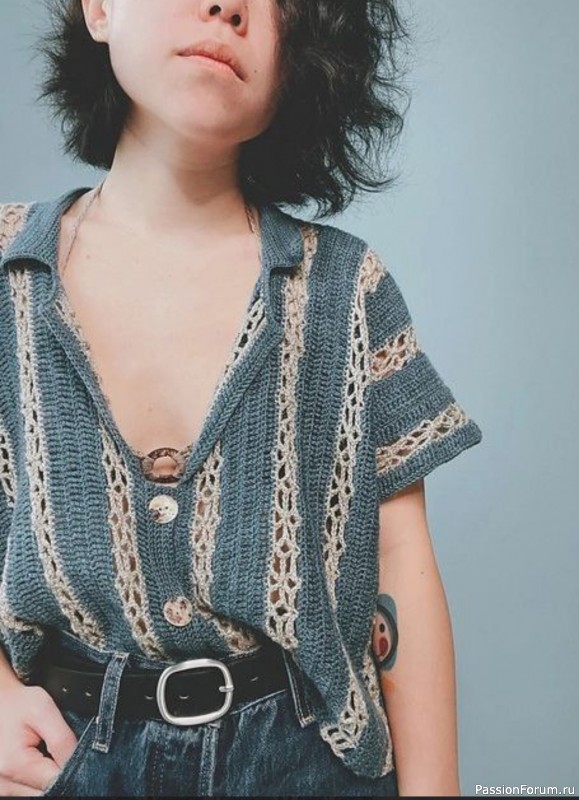 Кофта с ажурным узором крючком
