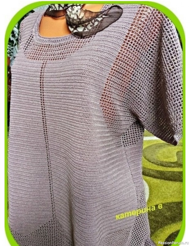 Туника крючком с имитацией жилета