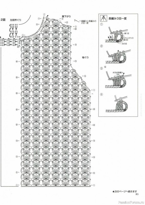 Классический жакет крючком. Схемы
