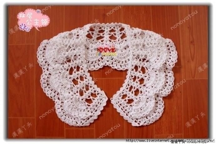 Двухъярусный воротничок крючком. Схема