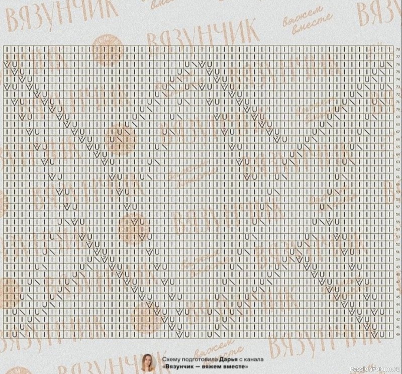 Пуловер на ажурный. Схема