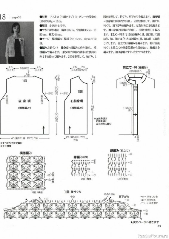 Классический жакет крючком. Схемы