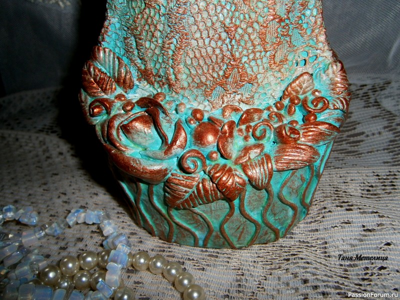 Декоративная бутылка &quot;Мятная&quot;.
