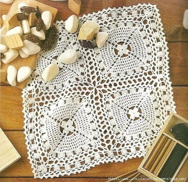 Салфетки плоские четырёхугольные. Схемы