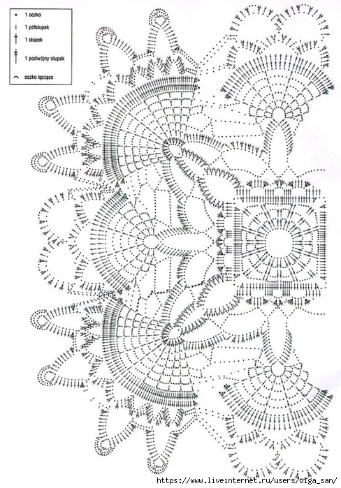 Салфетки плоские четырёхугольные. Схемы