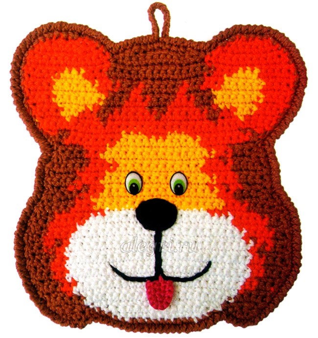 Прихватка «Тигр» крючком. Схема