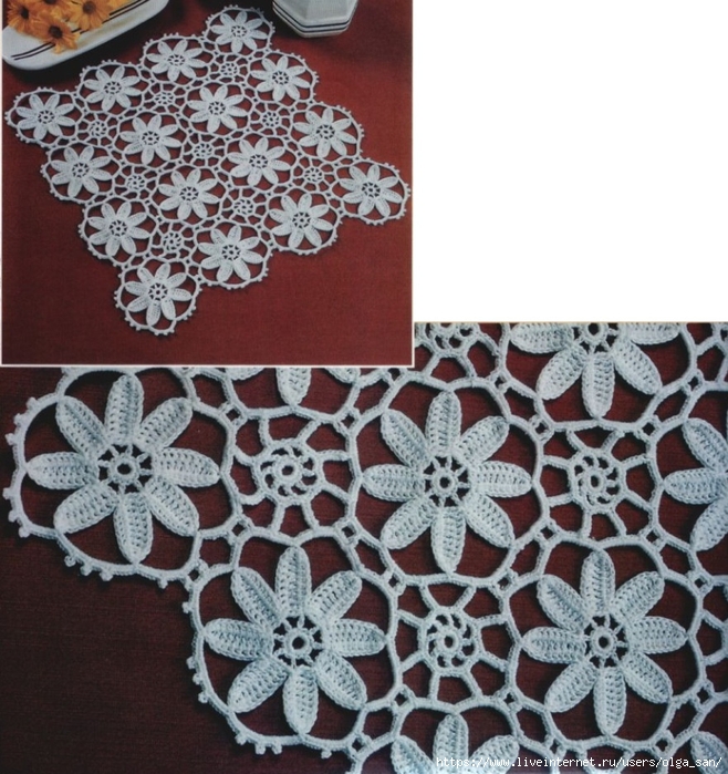 Салфетки плоские четырёхугольные. Схемы