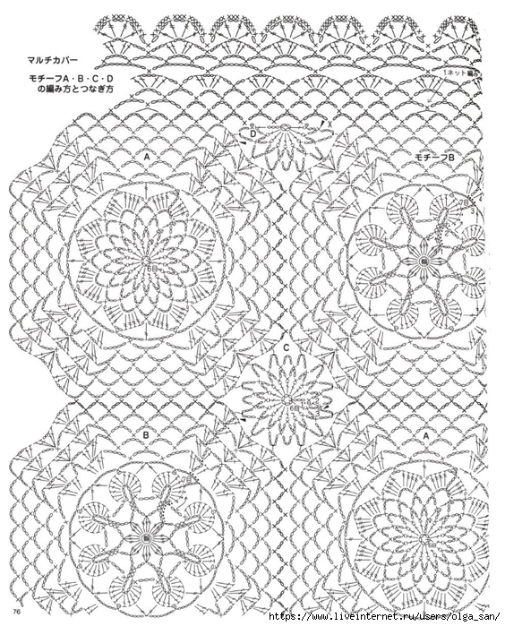 Салфетки плоские четырёхугольные. Схемы