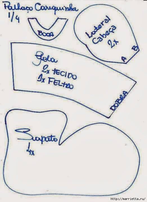 Выкройка текстильного КЛОУНА и не только!!