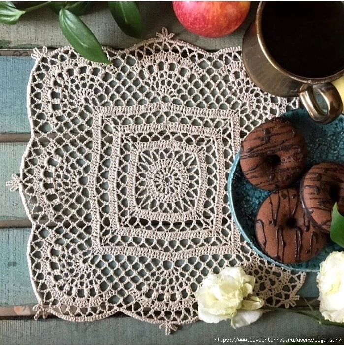 Салфетки плоские четырёхугольные. Схемы