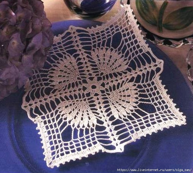 Салфетки плоские четырёхугольные. Схемы