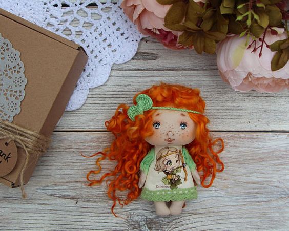 Textile doll Sagittarius doll Fabric little handicraft doll