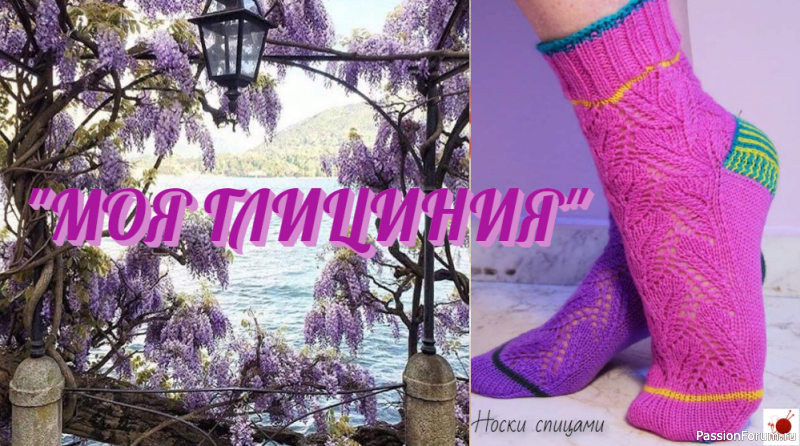 Носочки &quot;МОЯ ГЛИЦИНИЯ&quot;. Спицами.