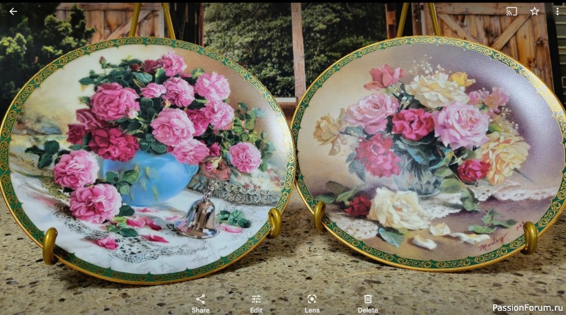 Винтажное изящество декоративных тарелочек с букетами роз и прорезным фарфором в моей коллекции.