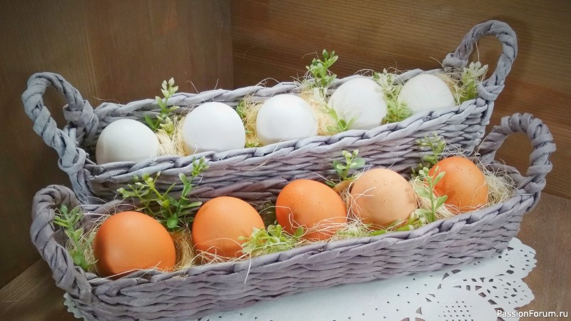 Корзинка для пасхальных яиц-как это сделано! (плетение из газетных трубочек для начинающих!)