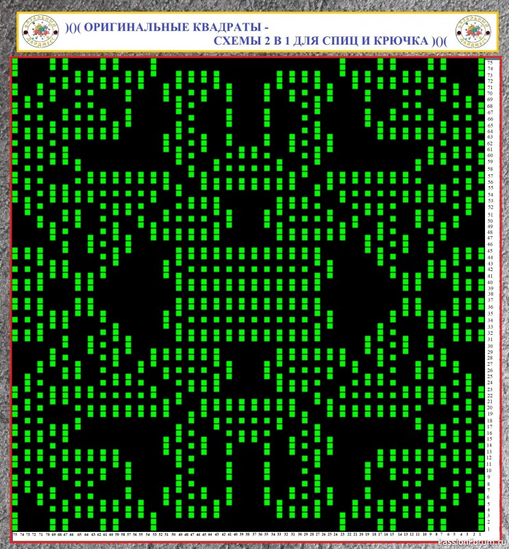 КОПИЛКА ВЯЗАЛЬЩИЦЫ! ОРИГИНАЛЬНЫЕ КВАДРАТЫ - СХЕМЫ 2 В 1 ДЛЯ СПИЦ И КРЮЧКА.