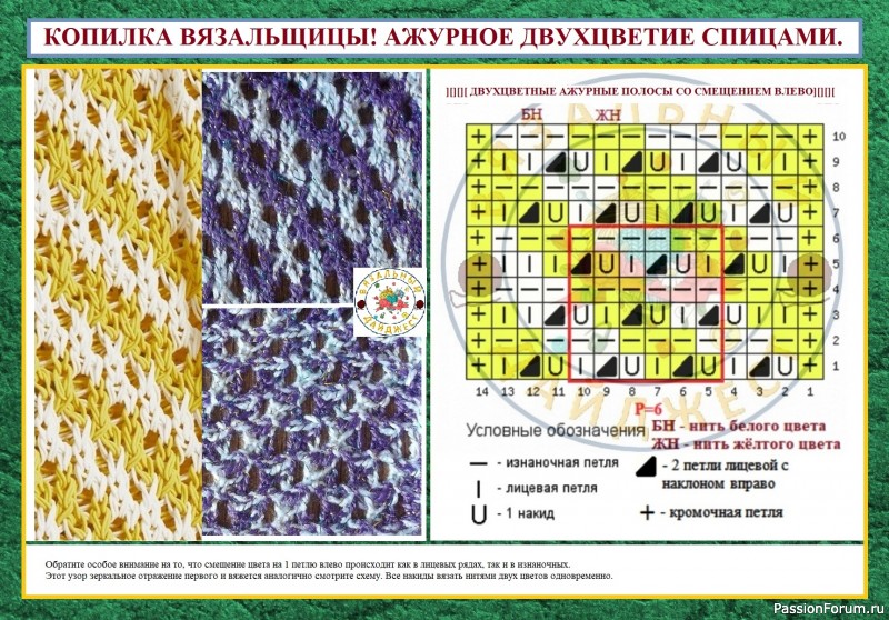 КОПИЛКА ВЯЗАЛЬЩИЦЫ! АЖУРНОЕ ДВУХЦВЕТИЕ СПИЦАМИ.