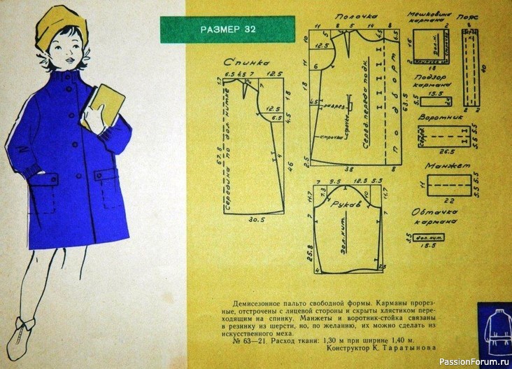 Детское платья с чертежами кроя. 1963. Ретро-мода