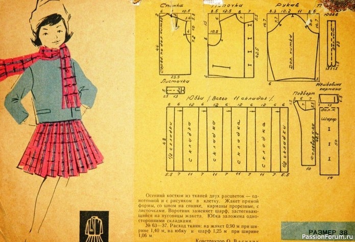 Детское платья с чертежами кроя. 1963. Ретро-мода