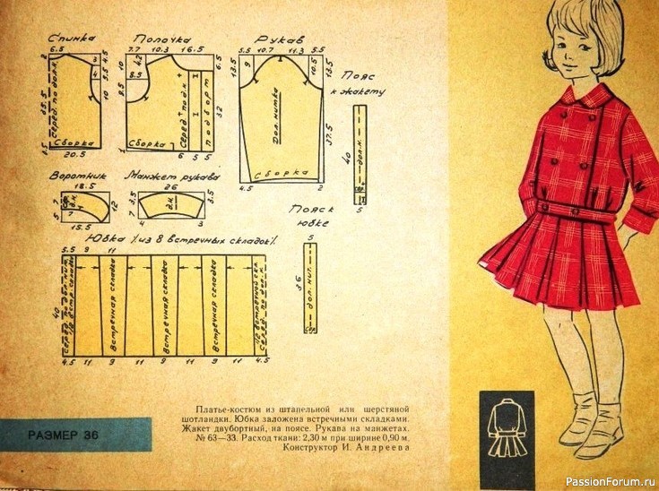 Детское платья с чертежами кроя. 1963. Ретро-мода