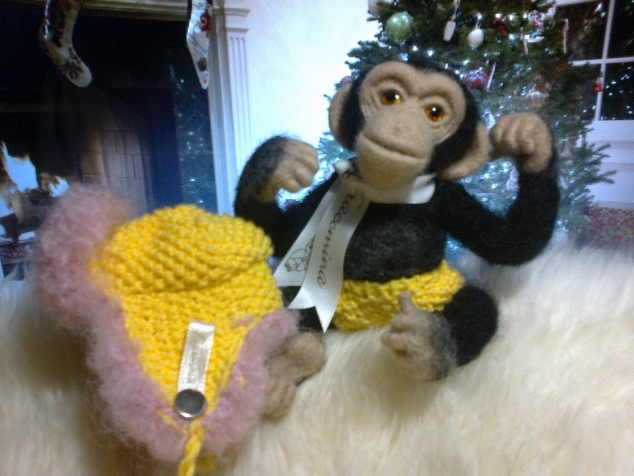 Обезьянка-игрушка ручной работы - шимпанзе Никки