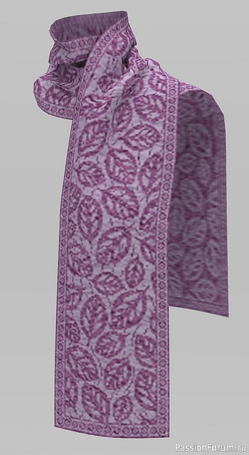 ​Жаккардовый шарф "Листья". Схемы