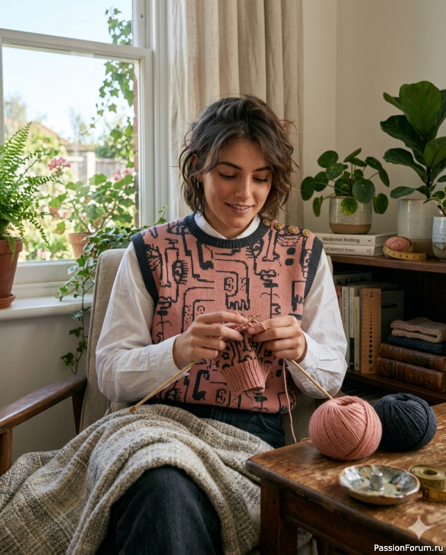 &laquo;Код города&raquo;: Как превратить хаос абстракции в стильный жаккардовый жилет