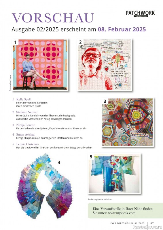 Коллекция проектов для рукодельниц в журнале «Patchwork Professional №1 2025»