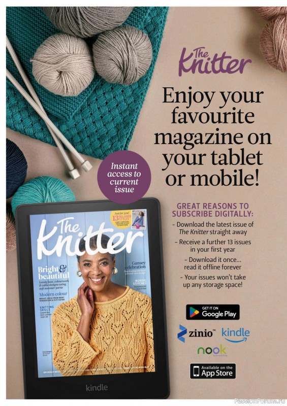 Вязаные проекты спицами в журнале «The Knitter №218 2025»