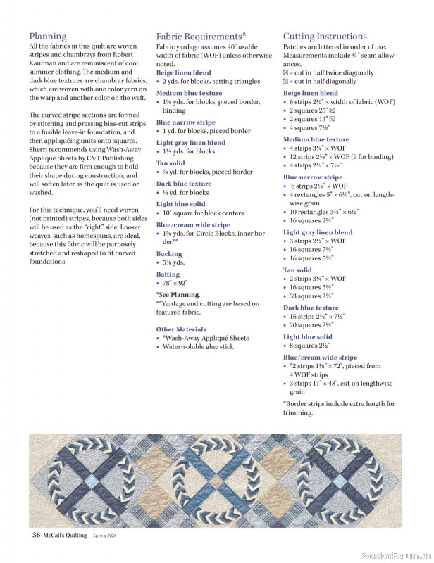 Коллекция проектов для рукодельниц в журнале «McCalls Quilting - Spring 2026»