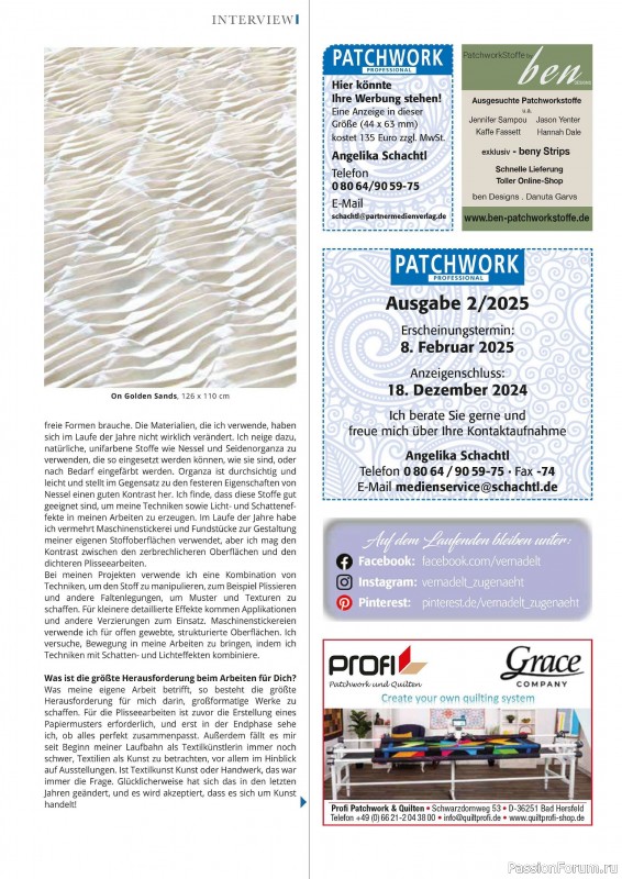 Коллекция проектов для рукодельниц в журнале «Patchwork Professional №1 2025»
