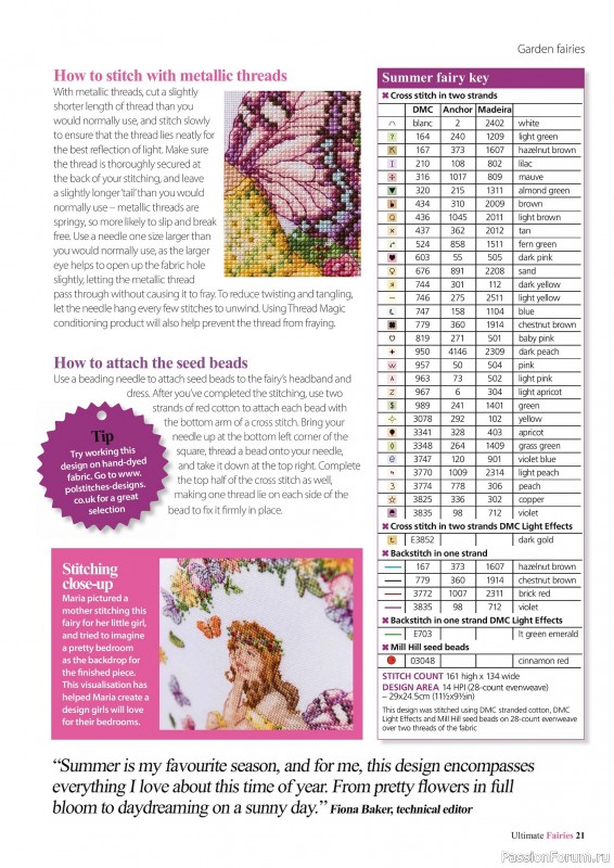 Коллекция вышивки в журнале «Ultimate CrossStitch Faries - November 2025»