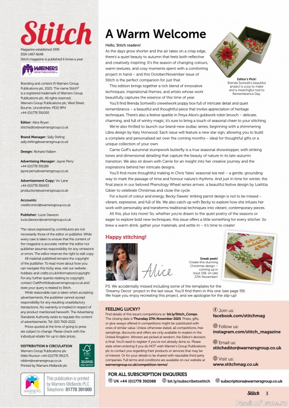 Коллекция проектов для рукодельниц в журнале «Stitch Magazine №157 2025»