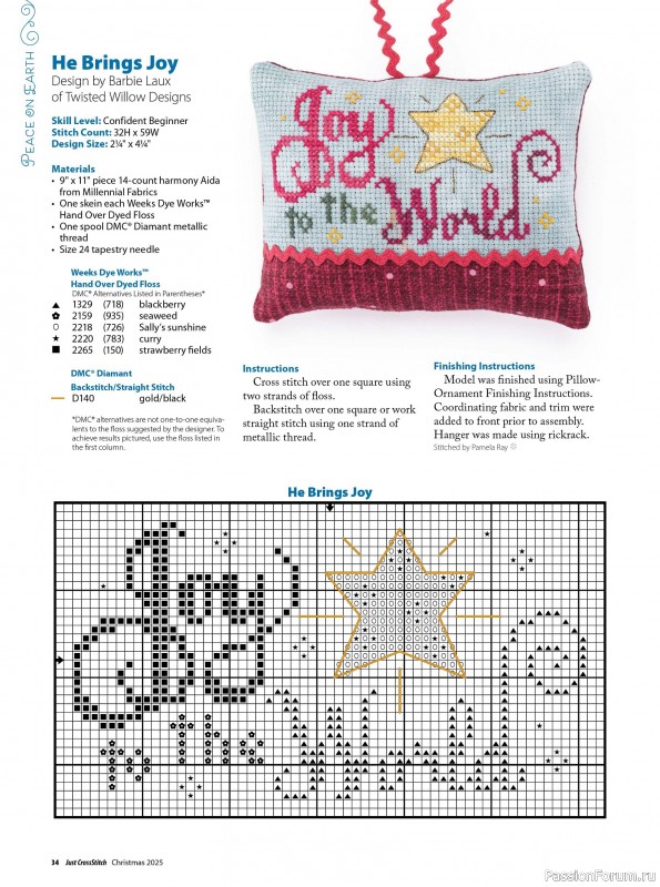 Коллекция вышивки в журнале «Just CrossStitch - Christmas 2025»