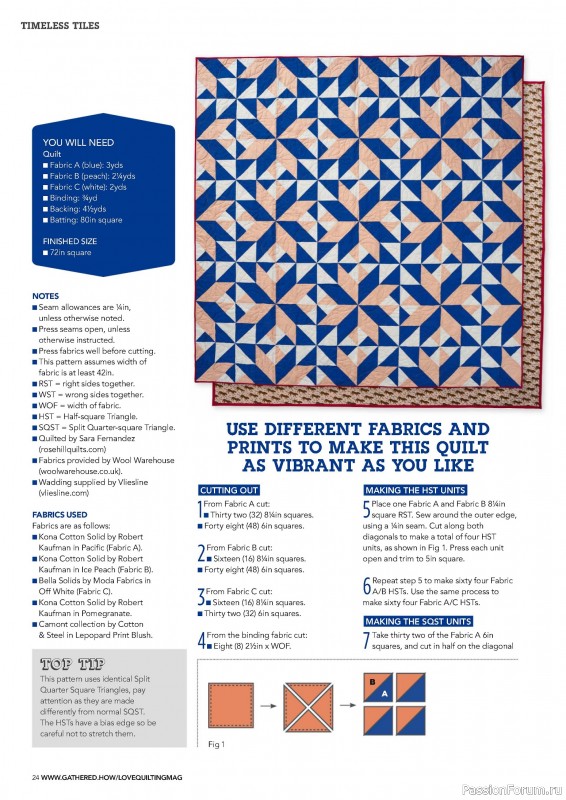 Коллекция проектов для рукодельниц в журнале «Love Patchwork & Quilting №145 2024»