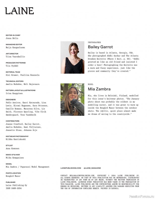 Вязаные модели в журнале «Laine Magazine №23 2025 Winter».