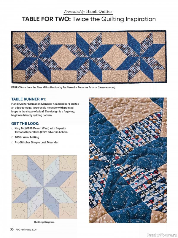 Коллекция проектов для рукодельниц в журнале «American Patchwork & Quilting №198 2025»