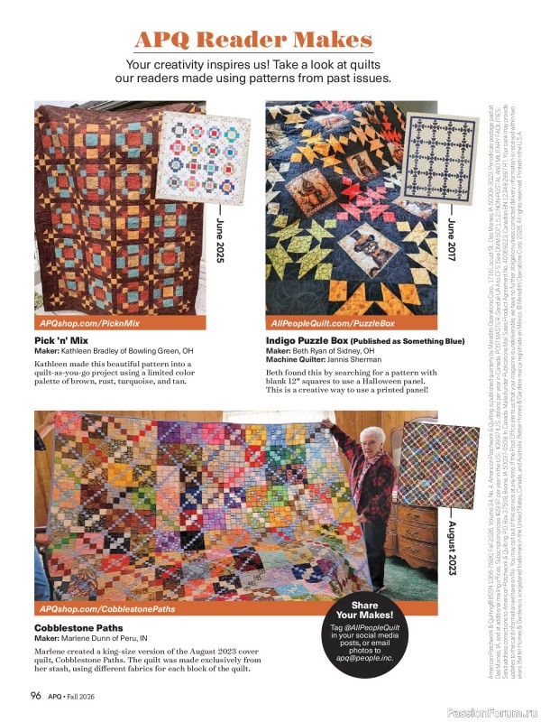 Коллекция проектов для рукодельниц в журнале «American Patchwork & Quilting №201 2026»