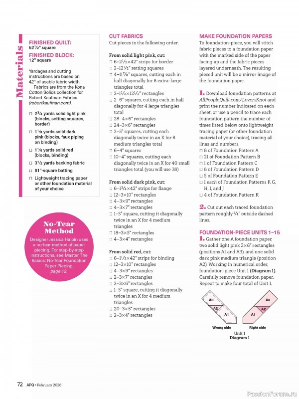 Коллекция проектов для рукодельниц в журнале «American Patchwork & Quilting №198 2025»