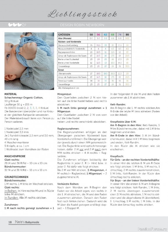 Вязаные модели для детей в журнале «Marie's Babymode №4 2023»
