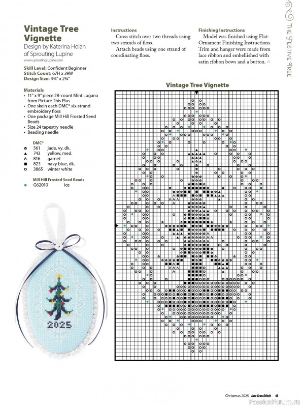 Коллекция вышивки в журнале «Just CrossStitch - Christmas 2025»